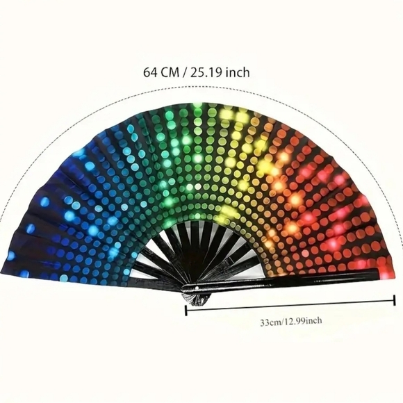 Colorful Dotted Hand Fan - Picture 6 of 6